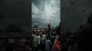 Swarm of Insects Blocks Out Sun Over African Village