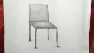 Chair Pencil Sketch | Easy Perspective Drawing for Beginners