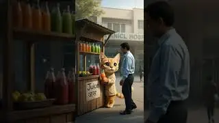 This Cat Sells Juice Outside a Hospital Just to Survive 😢🐾 #trending #cat #animatedshortfilms #anima