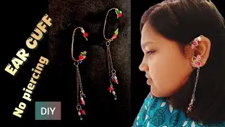 DIY wire wrapping Ear Cuff making step-by-step guide #earcuff#making #video