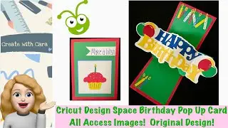 Cricut Design Space Birthday Pop Up Card.  All Access Images and Original Design!  Fast and Easy!