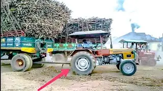 Hmt 5911 tractor with heavy sugarcane load | MRK sugar Mill sethiyathope | tractors world/my village