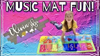 Music Mat Fun! | Floor Piano | Animal Sounds | Unboxing | Olivia Skye plays with a new Music Mat!