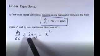 First Order Linear Differential Equations