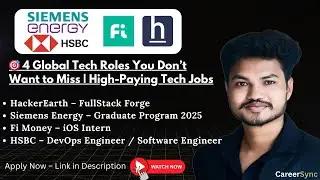 4 Latest Tech Jobs & Internships | Siemens, HSBC, Fi Money & HackerEarth | Freshers Apply Now! #hsbc