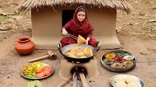 Miniature Doll Makes Crispy Samosa 🫓🔥 | Indian Village Tiny Kitchen ASMR Cooking