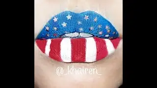 4th of July Flag Makeup |Red White & Blue