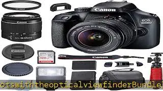 Canon EOS 4000D DSLR Camera w/Canon EF-S 18-55mm F/3.5-5.6 III Zoom Lens + Case + 128GB SD Card + I