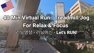 Virtual Running 4K - No.1 |40 MIN | Treadmill Workout & Mind Relax (USA City lake)