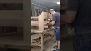#woodworking small Rupes sander on iroko armchairs #tips #diy #woodcraft