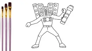 Draw Speakerman from Skibidi toilet,  Draw Speaker Woman, Drawing school
