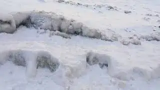 Snow and Ice All Over the Shore of Lake Ontario in Charlotte, Rochester, New York, January 18th, 202