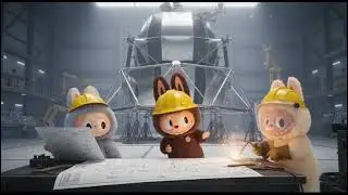 Labubu - Moon Landing Project. Dreams Never End! #labubu #cute #funny #moonlanding #popmart