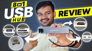 Amazon Basics USB-C Hub 8 in 1 Unboxing and Review | usb hub unboxing 2024