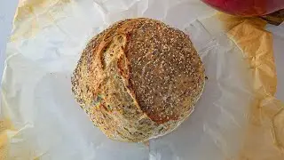 Pan sin Amasar Semi Integral con Semillas