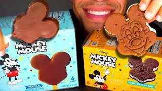 ASMR DISNEY MICKEY MOUSE ICE CREAM BARS MUKBANG EATING TALKING REVIEW AD COMMERCIAL JERRY CHOCOLATE