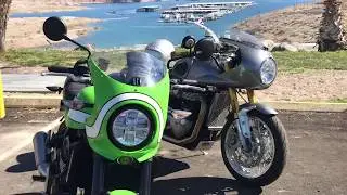 Z900RS Cafe と　トライアンフ　スラクストン 1200 R でいつものレイクミードに行って来ました。 2/7 2020
