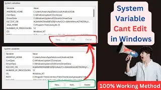 Cant Edit Environment Variables in Windows | Easy Way Fixed 100%