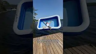 Living in the open water inside a floating pool for 24 hours! #shorts