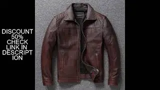 Retro Distressed Lapel First Layer Cowhide Leather Motorcycle Jacket Men's Slim Short Classic Men's