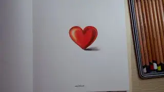 HOW TO DRAW 3D HEART WITH COLORED PENCIL ❤️