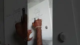 Shri Krishna drawing with Canvas. Shri Krishna drawing full figure with pencil. 💗🙏🏽🦚🖌️🖌️🎨🎨