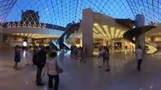 walking inside the Louvre