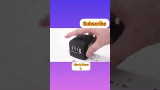 Fashion portable world universal travel adapter with four USB and type C smart USB charger