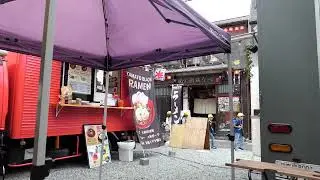 Eating at a food truck in Nara Machi (old town Nara) 2025