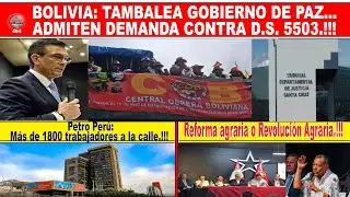 BOLIVIA: TAMBALEA GOBIERNO DE PAZ...ADMITEN DEMANDA CONTRA D.S. 5503.!!!
