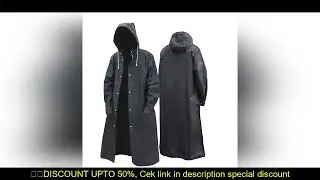 Black Fashion Adult Waterproof Long Raincoat Women Men Rain Coat Hooded For Outdoor Hiking Travel Fi