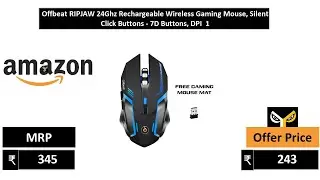 Offbeat RIPJAW 24Ghz Rechargeable Wireless Gaming Mouse, Silent Click Buttons   7D Buttons, DPI  1