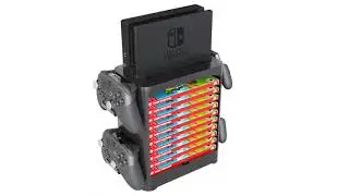 Skywin Game Storage Tower for Nintendo Switch - Stackable Game Disk Rack and Controller Organizer