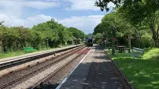 34070 &lsquo;Manston&rsquo; climbs into Harmans Cross