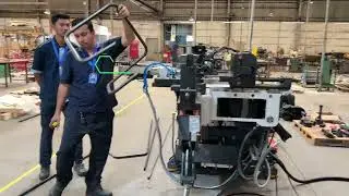 CNC Pipe Bender Machine 63-4A-3S with Punch& Drilling for Furniture Chair Frame