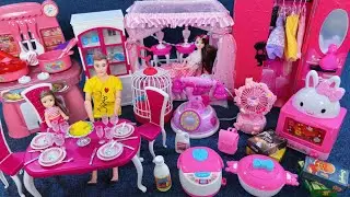 13 Minutes Satisfying with Unboxing Barbie Princess Kitchen and Dining Playset ASMR | Review Toys