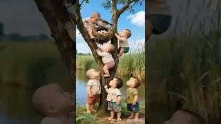 Toddlers teasing birds their nest! #toddlers #shorts
