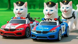 Kittens Drives Police Car 🚓 on a Revenge Mission to Rescue Mama Cat from a Bullying Tiger 🐯💥🐱