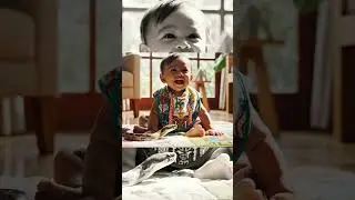 Cute baby playing with cute pet snake and laughing out loud