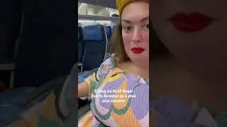 #plussizetravel on @KLM #plussize #fittingonaplane #travel #adventure #vlog #plussizetravelcouple