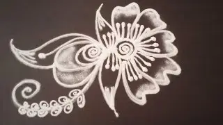 Free Hand Rangoli | Daily Rangoli | Simple Rangoli Design | Ramya Rangoli