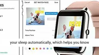 Popglory Smart Watch, Fitness Tracker with Blood Oxygen, Blood Pressure, Heart Rate Monitor, IP67