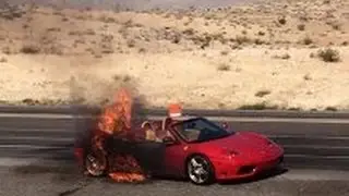 Ferrari 360 spider goes up in Flames