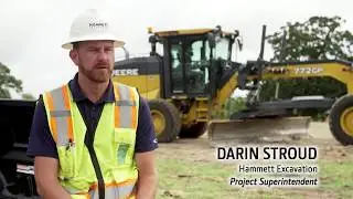 Hammett Excavation grades smarter with a John Deere SmartGrade&trade; Motor Grader