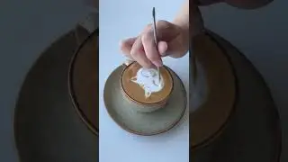 The cutest latte art cat tutorial #short #cat
