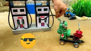 diy tractor mini diesel engine petrol pump science project || part - 1 || @omngames1373