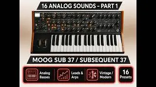 MOOG SUB 37 / SUBSEQUENT 37 ♫ 16 Custom Sounds ► Pure Analog V1 Sound Bank | Part 1