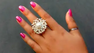How To Make Finger Ring//Cocktail Beaded Ring//Jewelry Making// Useful & Easy
