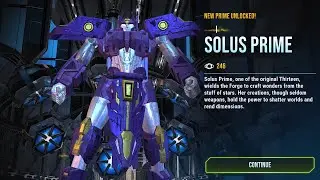 Unlock Solus Prime. New Prime in Transformer earth war.