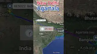 New Delhi to Agartala flight Route ✈️ || Delhi to Tripura ||
